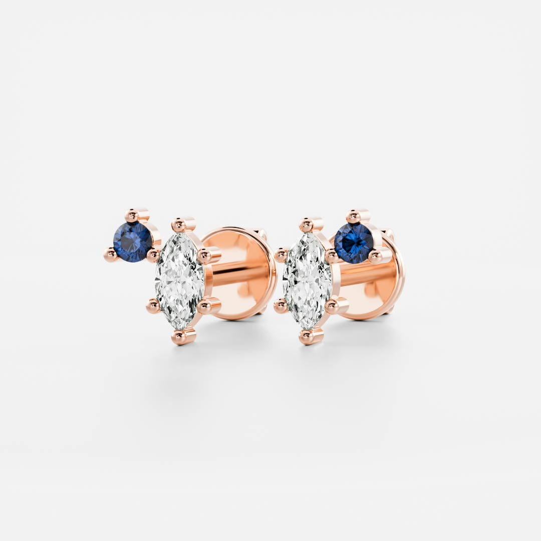 Signature Sapphire Toi Et Moi Birthstone Studs - September