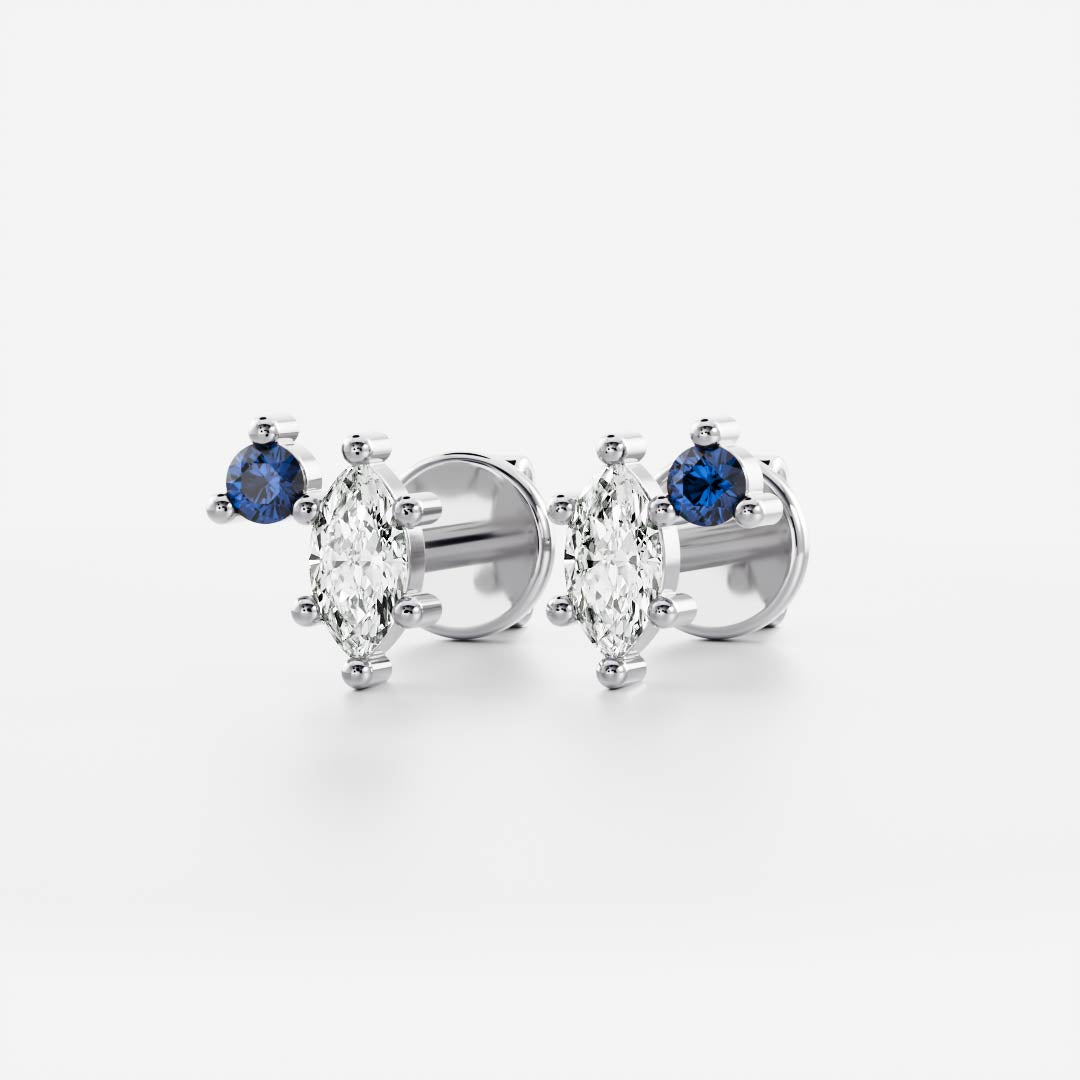 Signature Sapphire Toi Et Moi Birthstone Studs - September