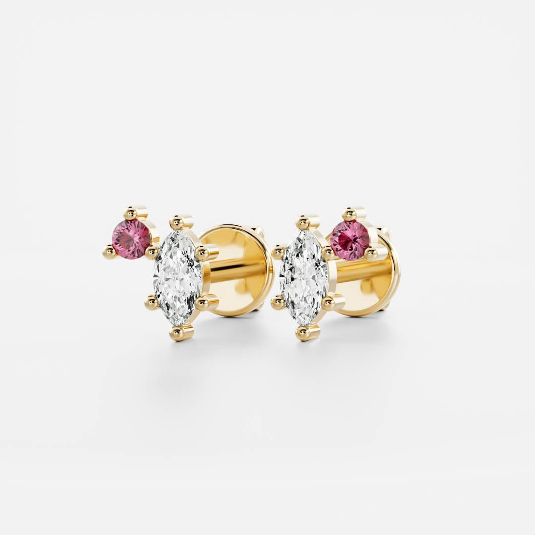 Signature Tourmaline Toi Et Moi Birthstone Studs - October