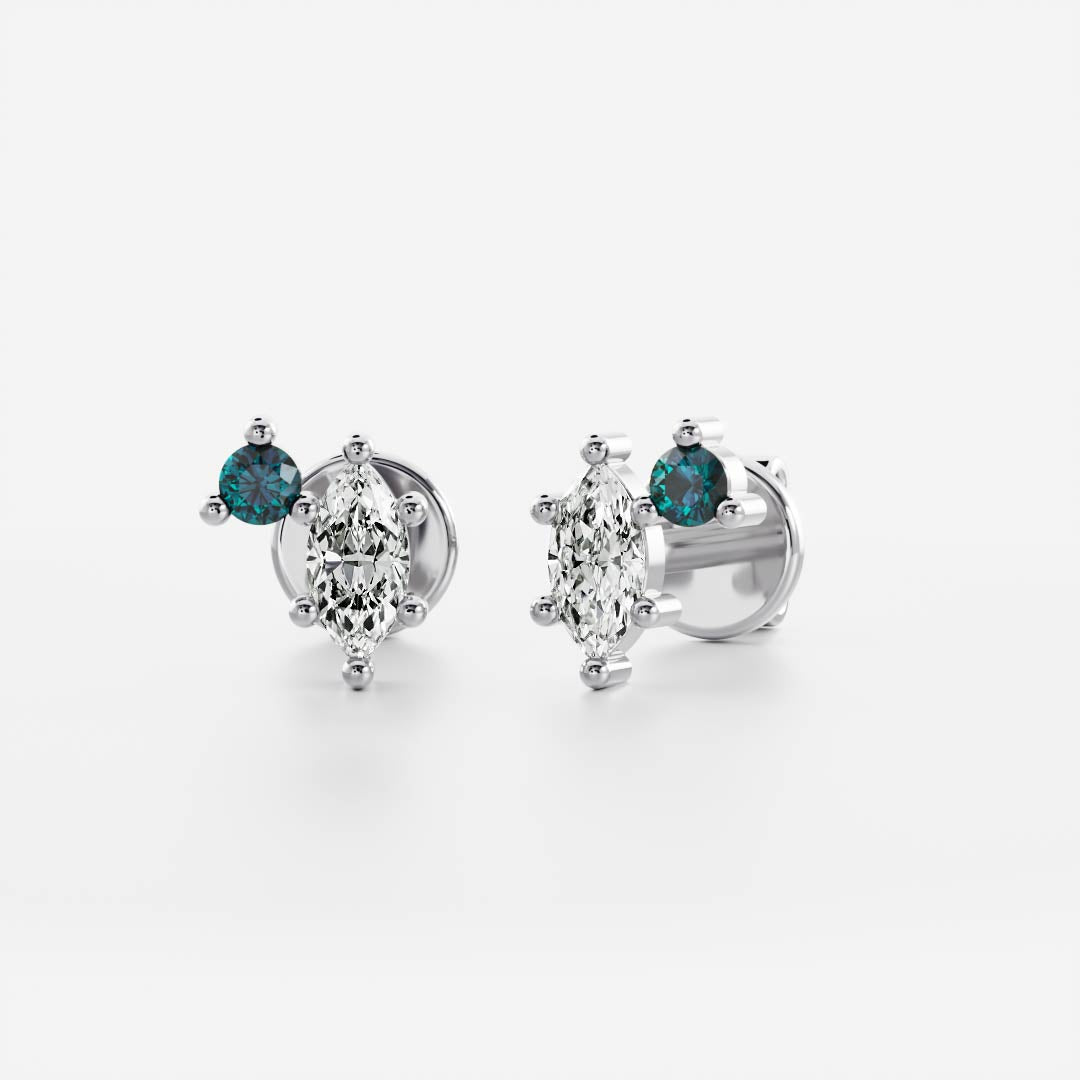 Signature Alexandrite Toi Et Moi Birthstone Studs - June