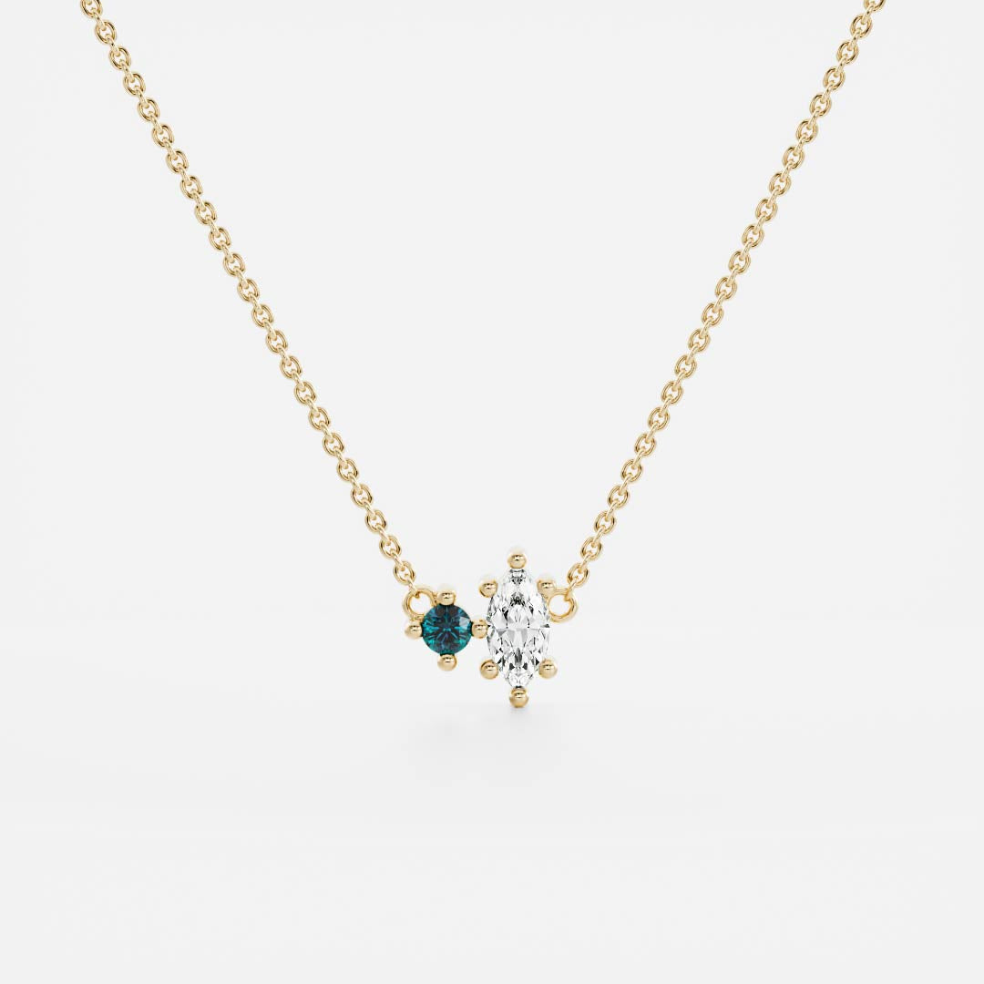 Signature Alexandrite Toi Et Moi Birthstone Necklace - June