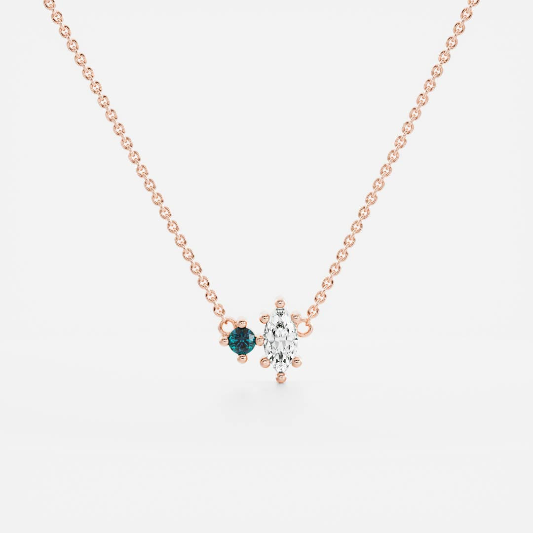 Signature Alexandrite Toi Et Moi Birthstone Necklace - June