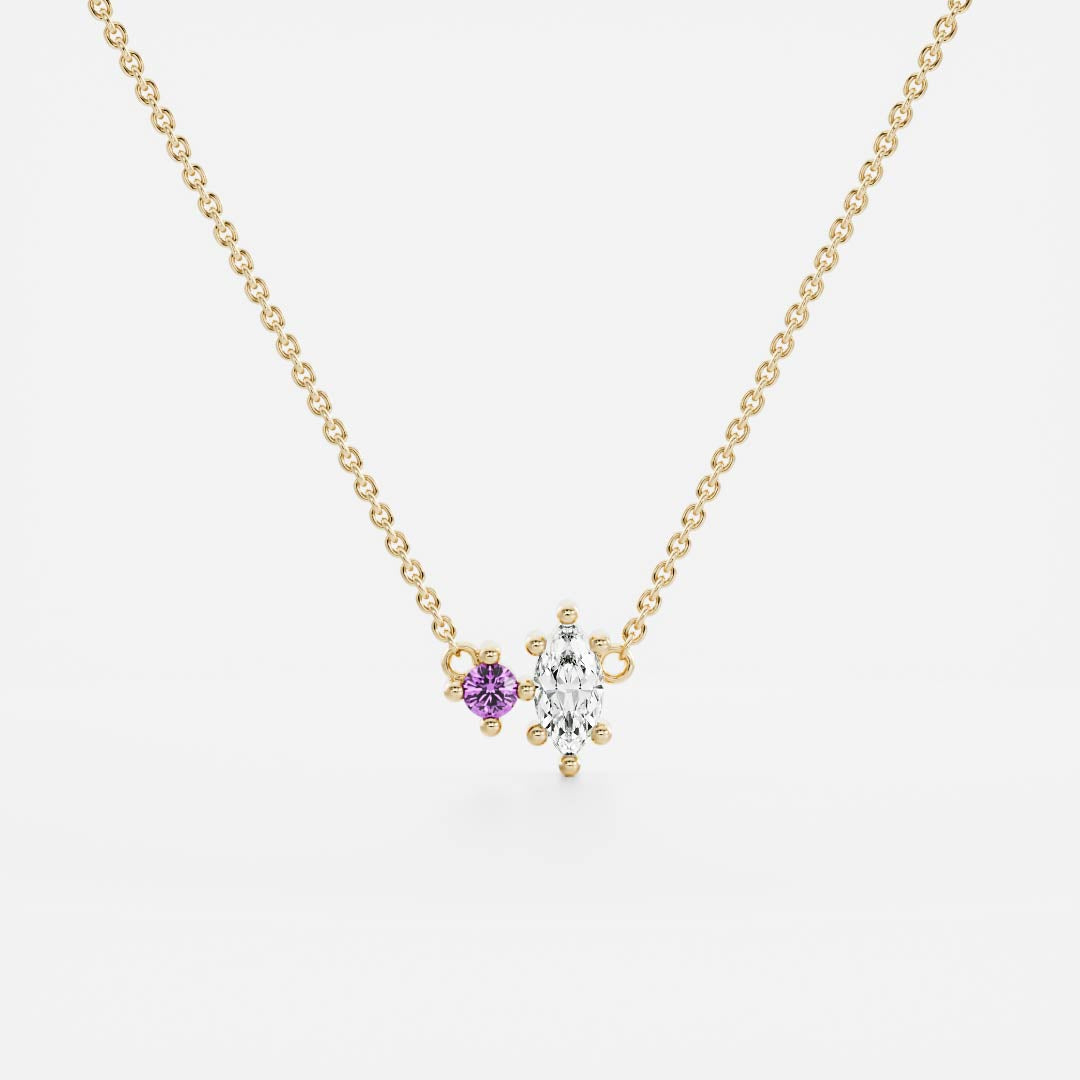 Signature Amethyst Toi Et Moi Birthstone Necklace - February