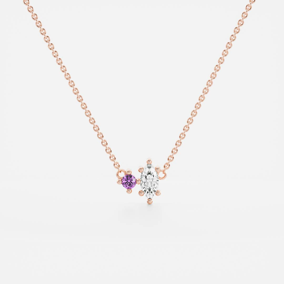 Signature Amethyst Toi Et Moi Birthstone Necklace - February