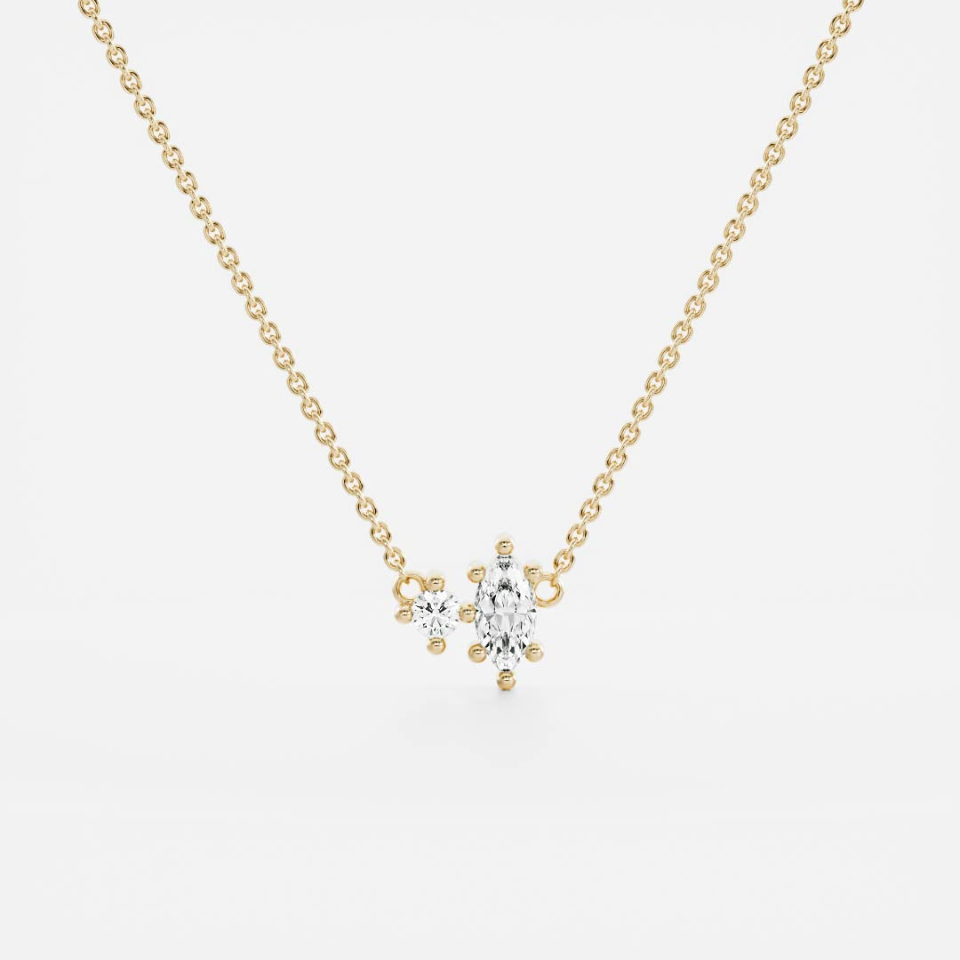 Signature Lab Diamond Toi Et Moi Birthstone Necklace - April