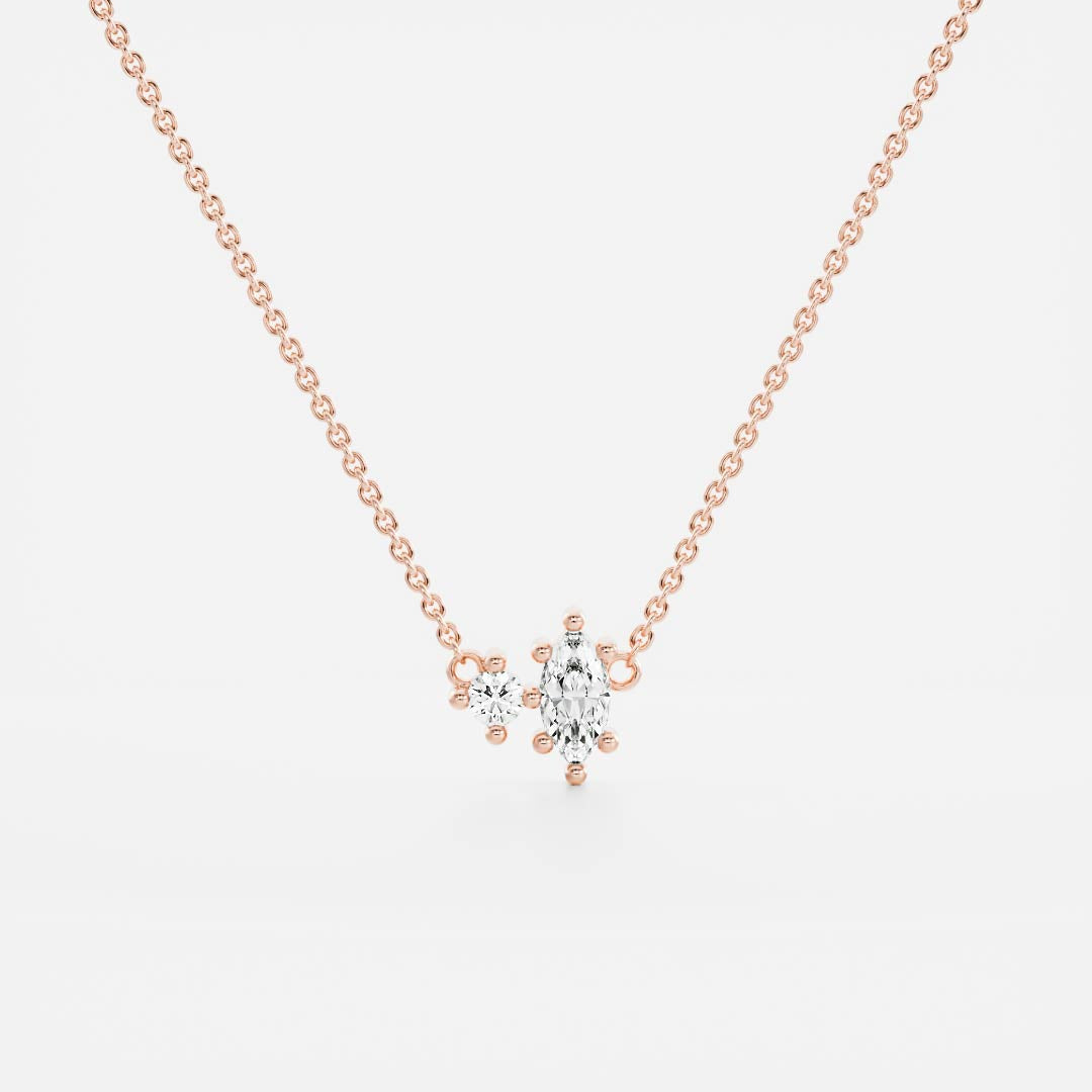 Signature Lab Diamond Toi Et Moi Birthstone Necklace - April
