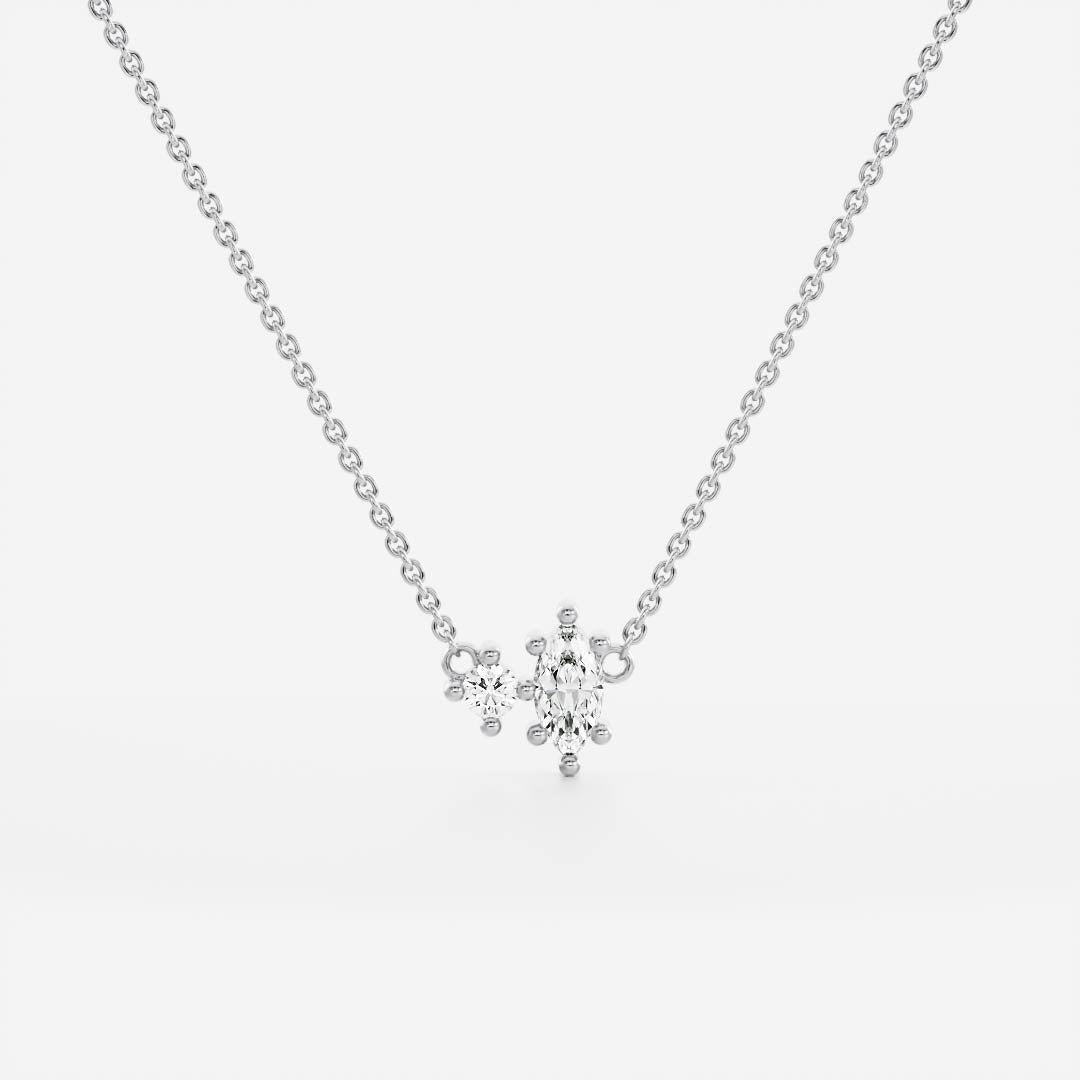 Signature Lab Diamond Toi Et Moi Birthstone Necklace - April