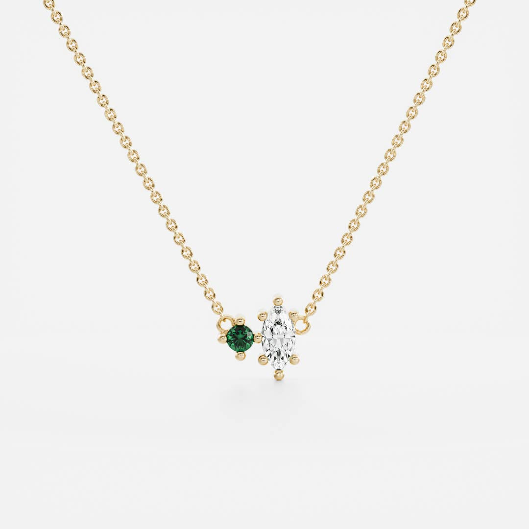 Signature Emerald Toi Et Moi Birthstone Necklace - May