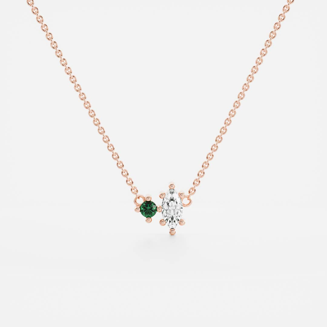 Signature Emerald Toi Et Moi Birthstone Necklace - May