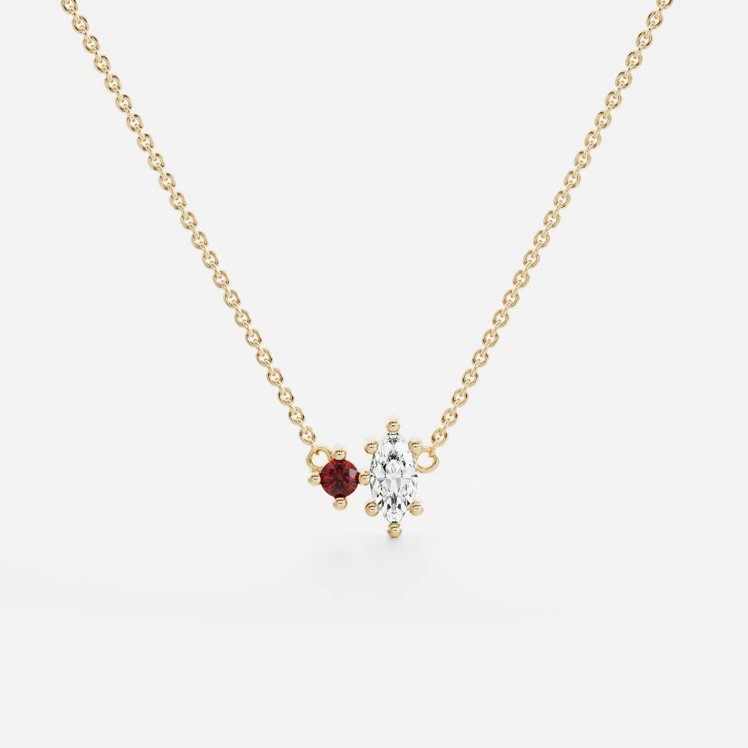 Signature Garnet Toi Et Moi Birthstone Necklace - January