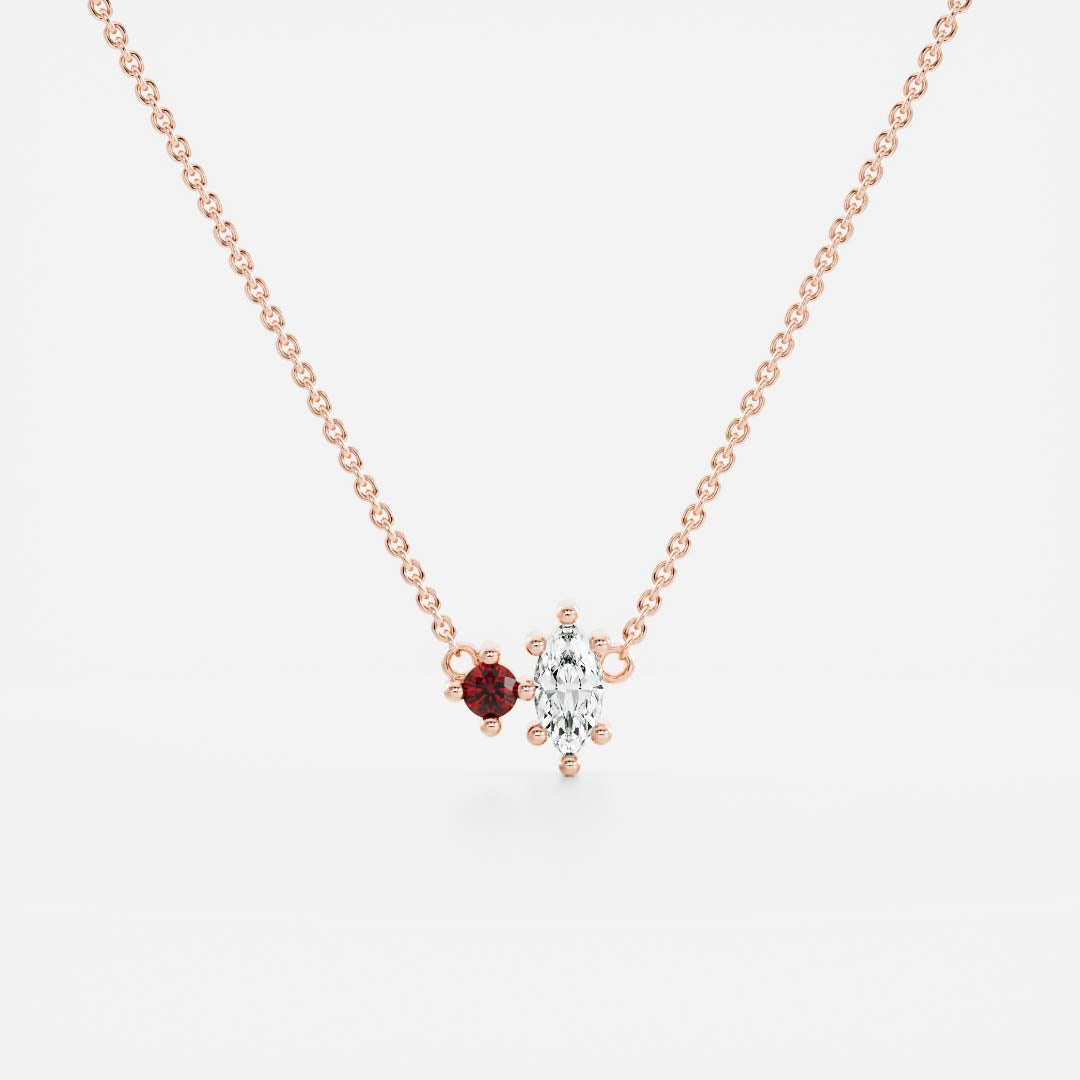 Signature Garnet Toi Et Moi Birthstone Necklace - January