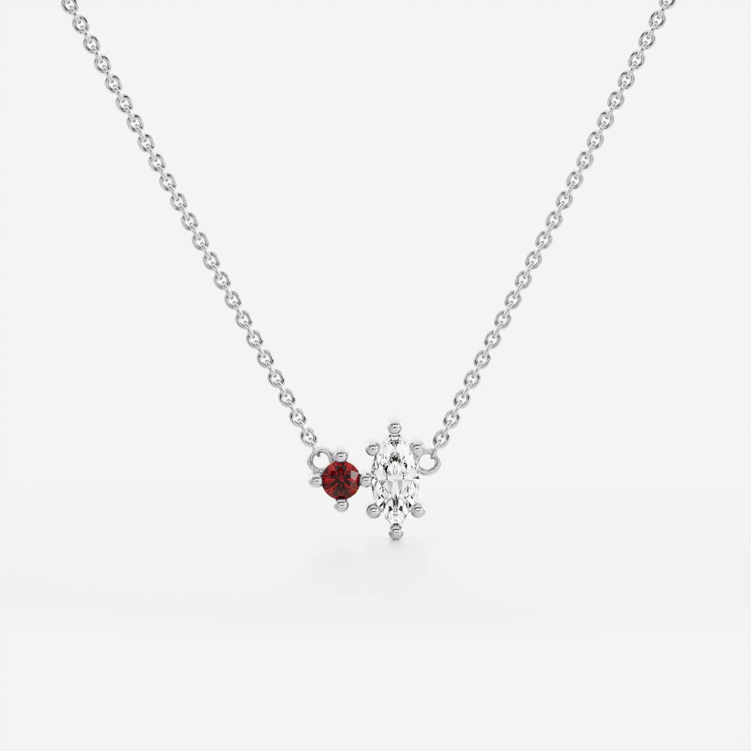 Signature Garnet Toi Et Moi Birthstone Necklace - January