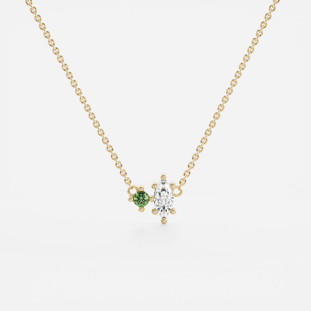 Signature Peridot Toi Et Moi Birthstone Necklace - August