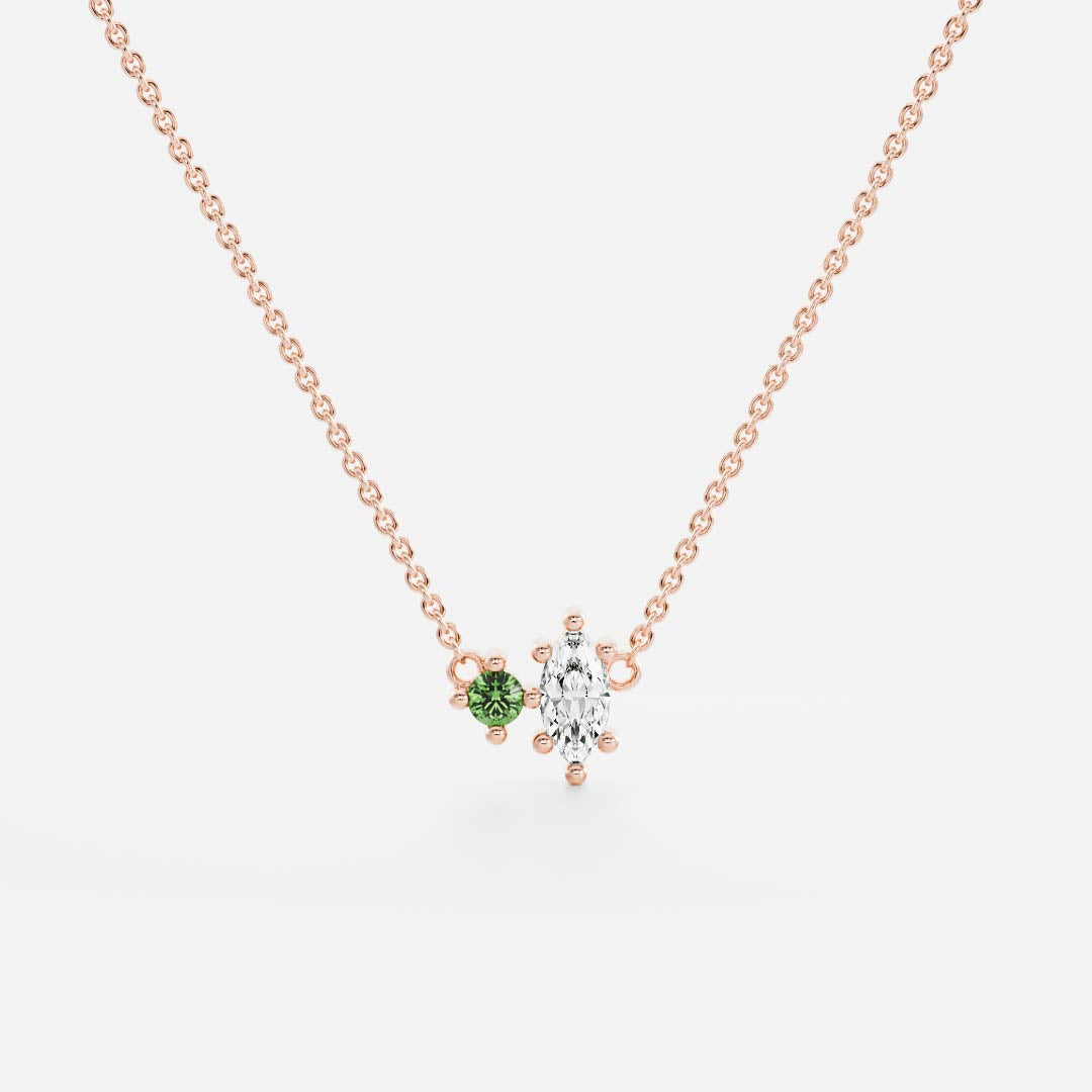 Signature Peridot Toi Et Moi Birthstone Necklace - August