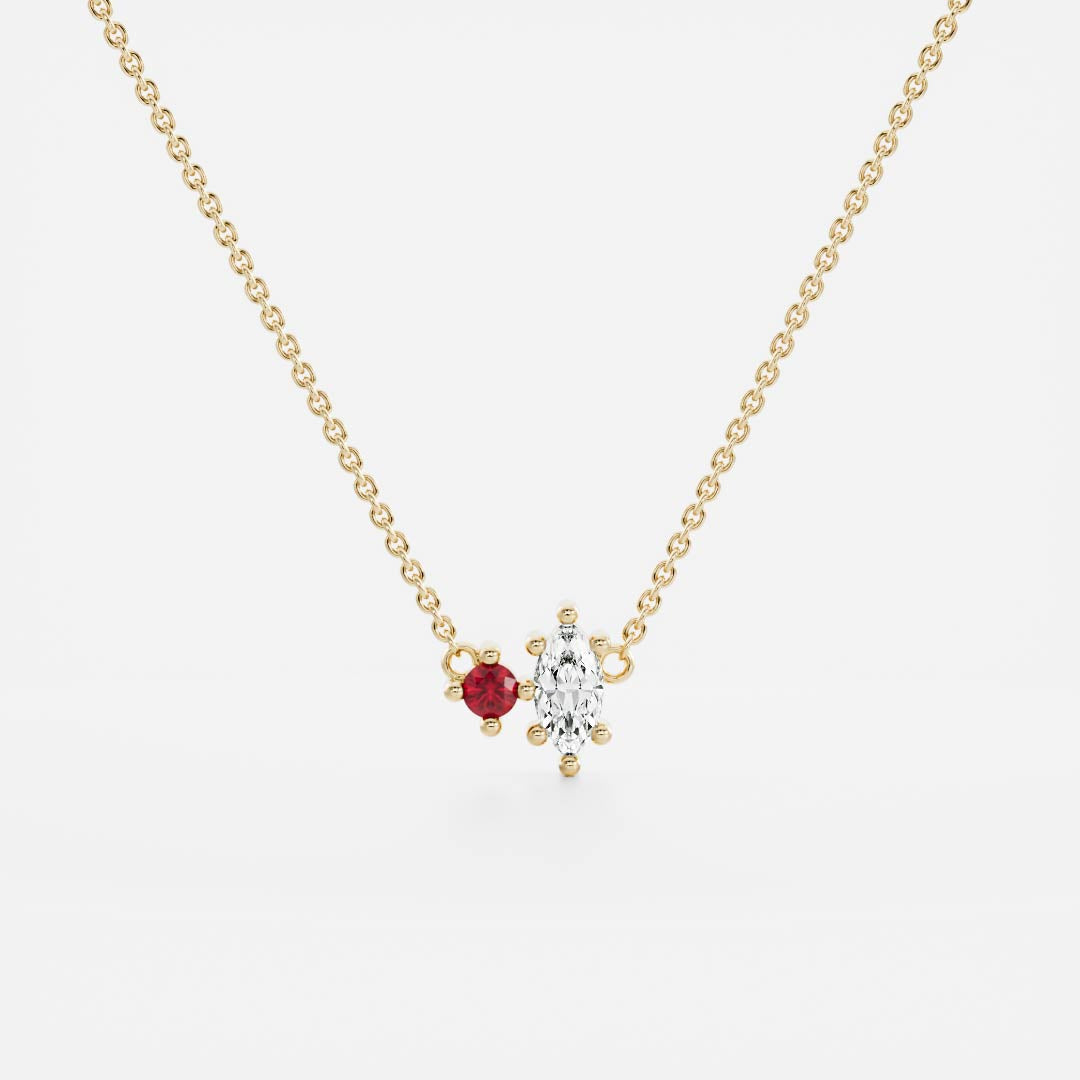 Signature Ruby Toi Et Moi Birthstone Necklace - July