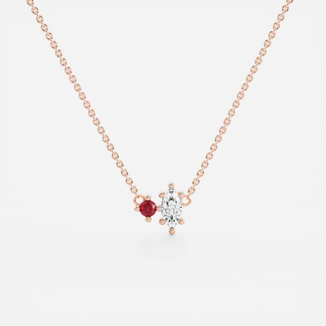 Signature Ruby Toi Et Moi Birthstone Necklace - July