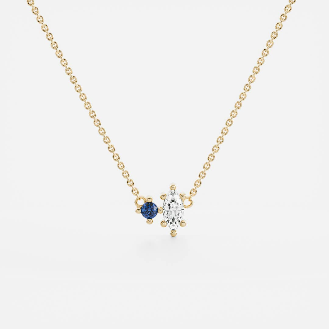 Signature Sapphire Toi Et Moi Birthstone Necklace - September