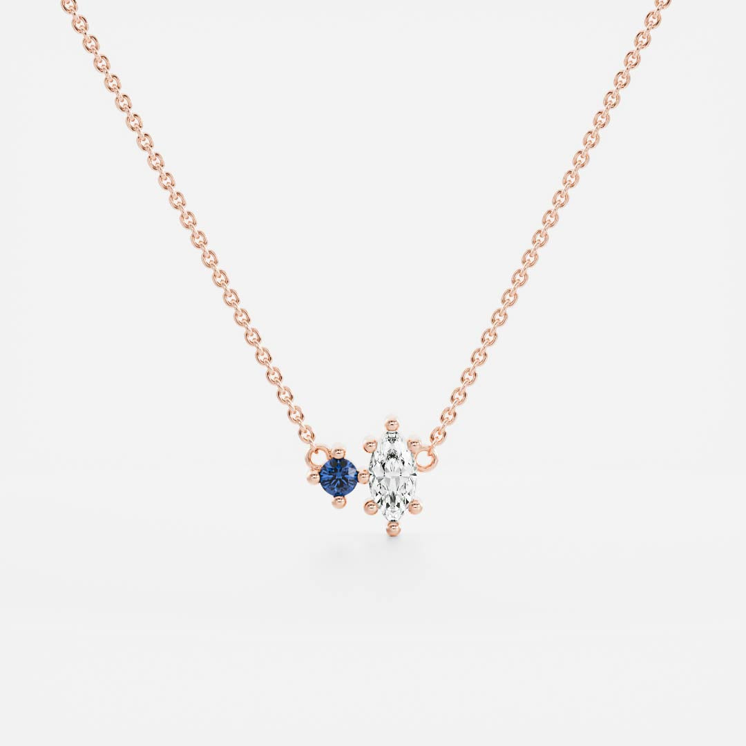 Signature Sapphire Toi Et Moi Birthstone Necklace - September