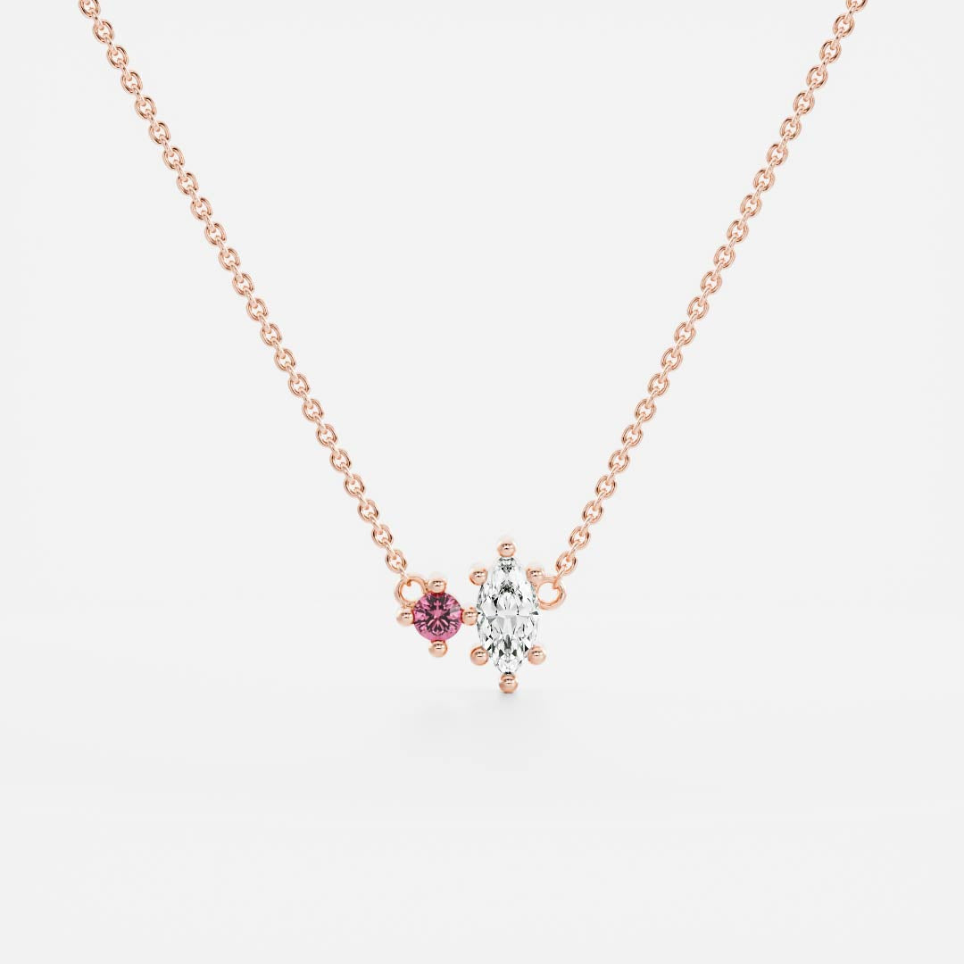 Signature Tourmaline Toi Et Moi Birthstone Necklace - October