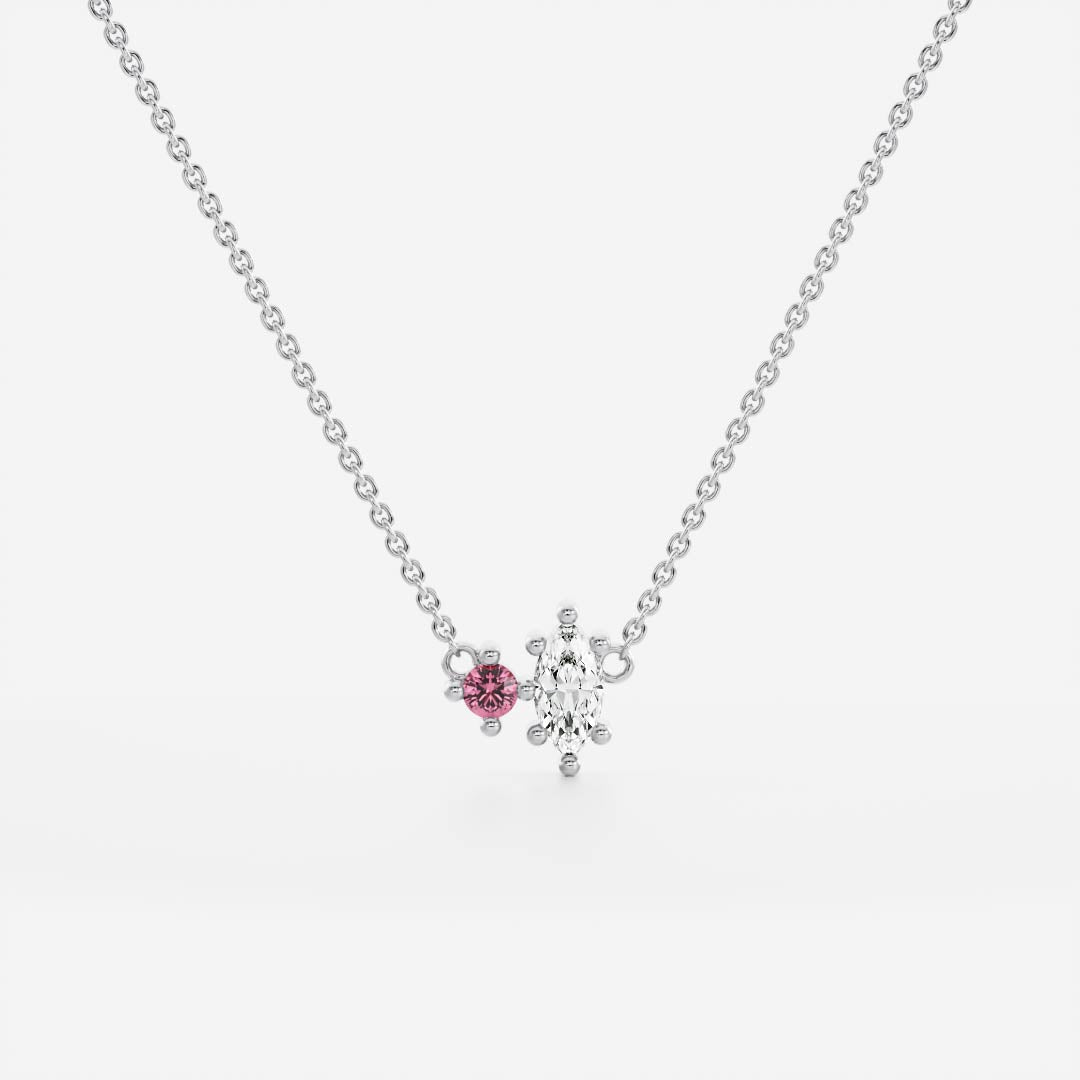 Signature Tourmaline Toi Et Moi Birthstone Necklace - October