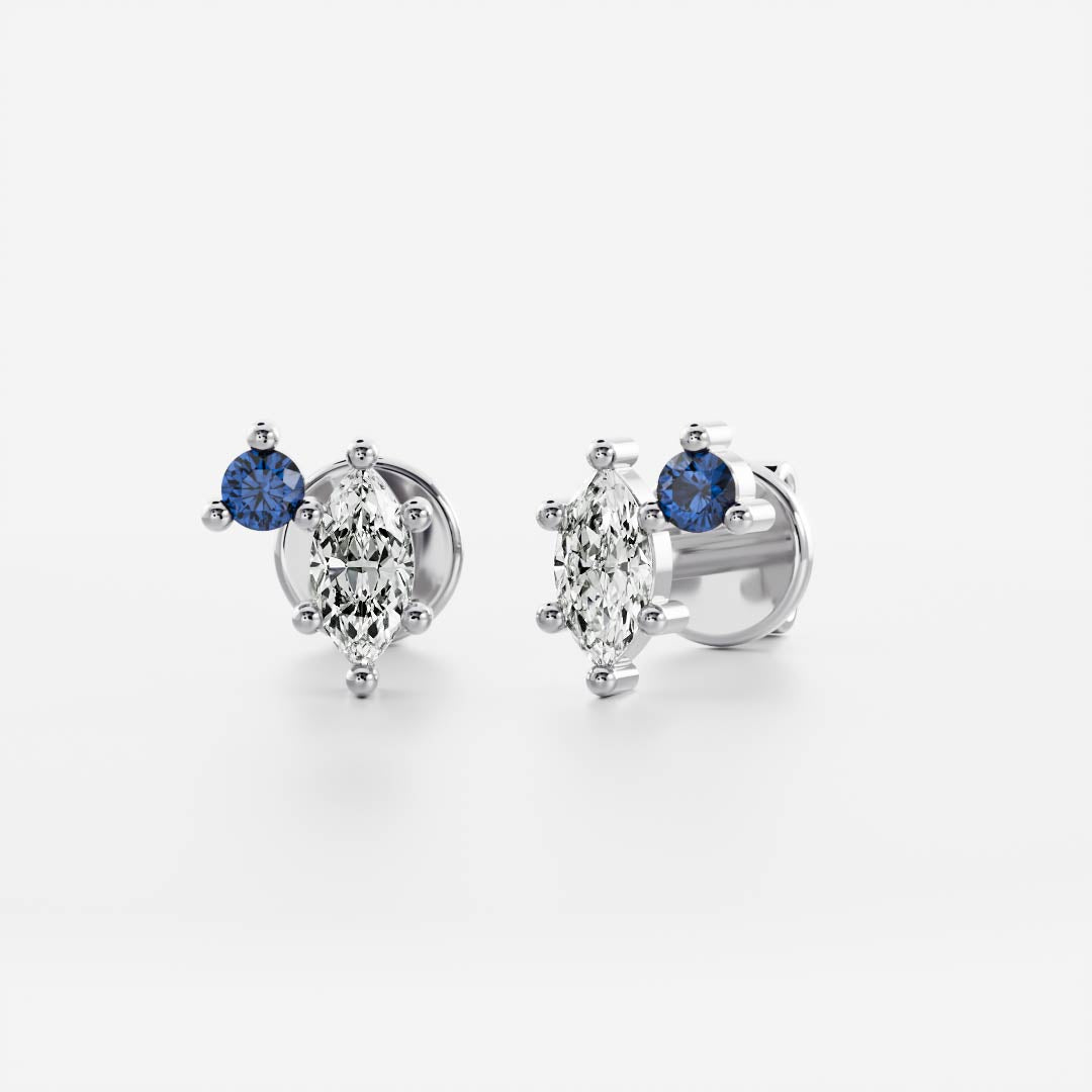 Signature Sapphire Toi Et Moi Birthstone Studs - September