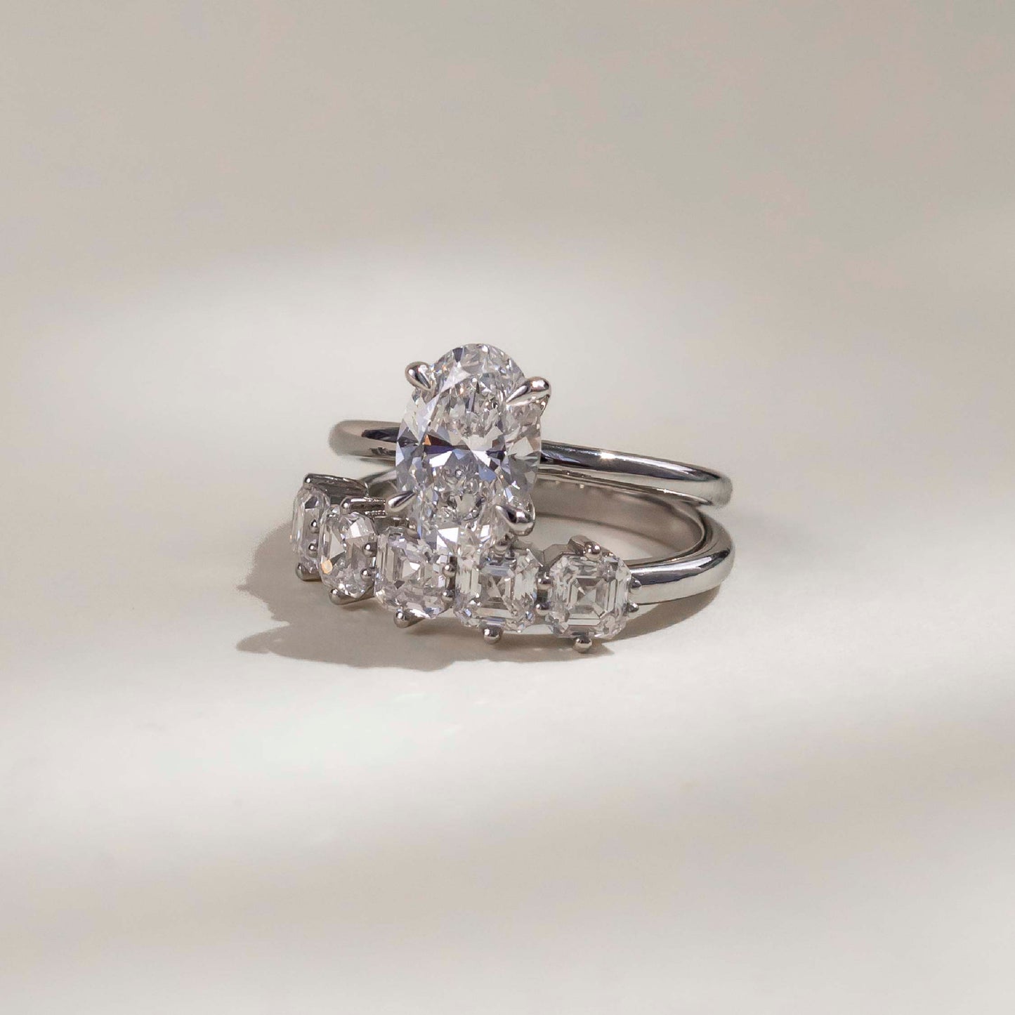 The Maeva Ring - Asscher Wedding Band