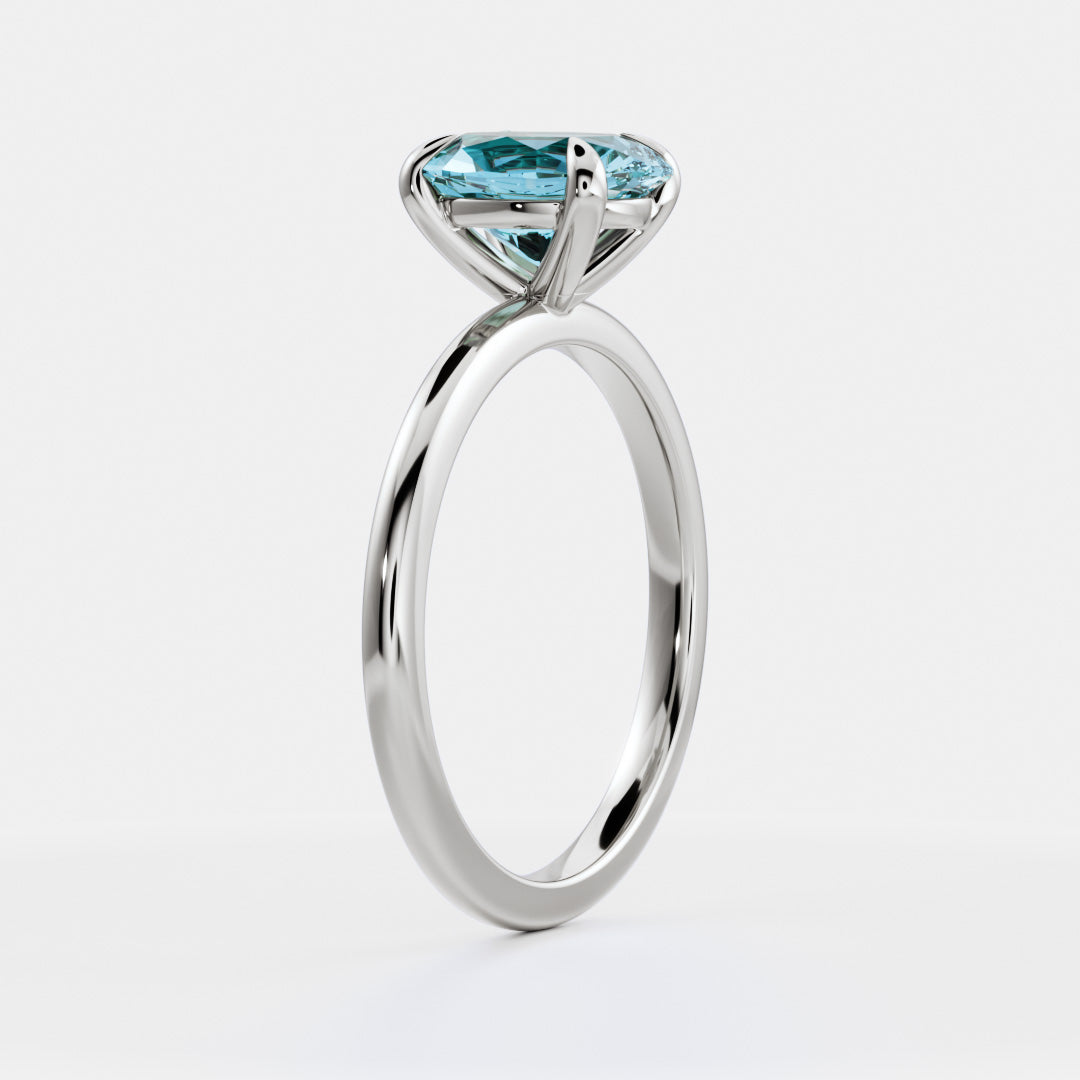The Luise Ring® - 1.03ct Fancy Vivid Blue Lab Grown Diamond Oval Solitaire