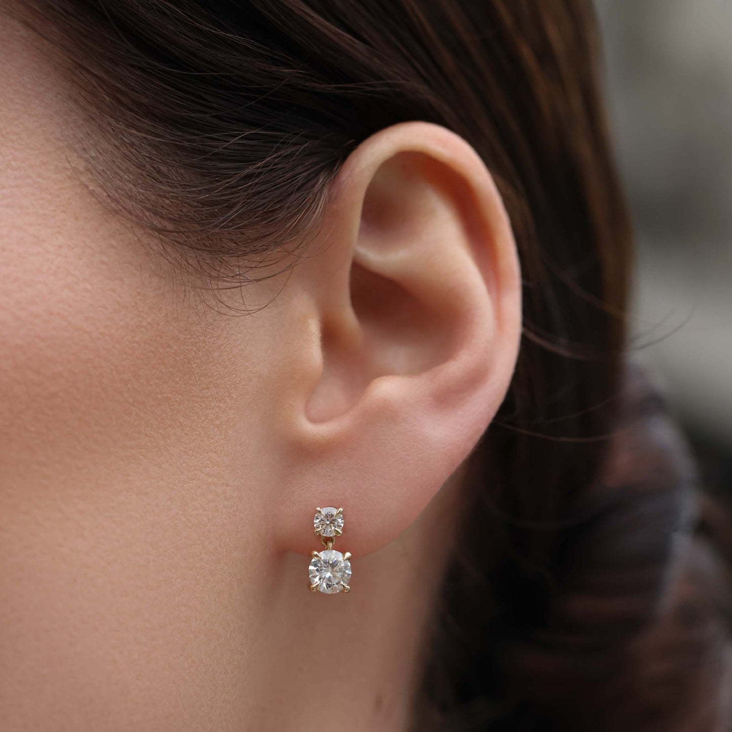 The Arietta Earrings - Round Double Drop Earrings