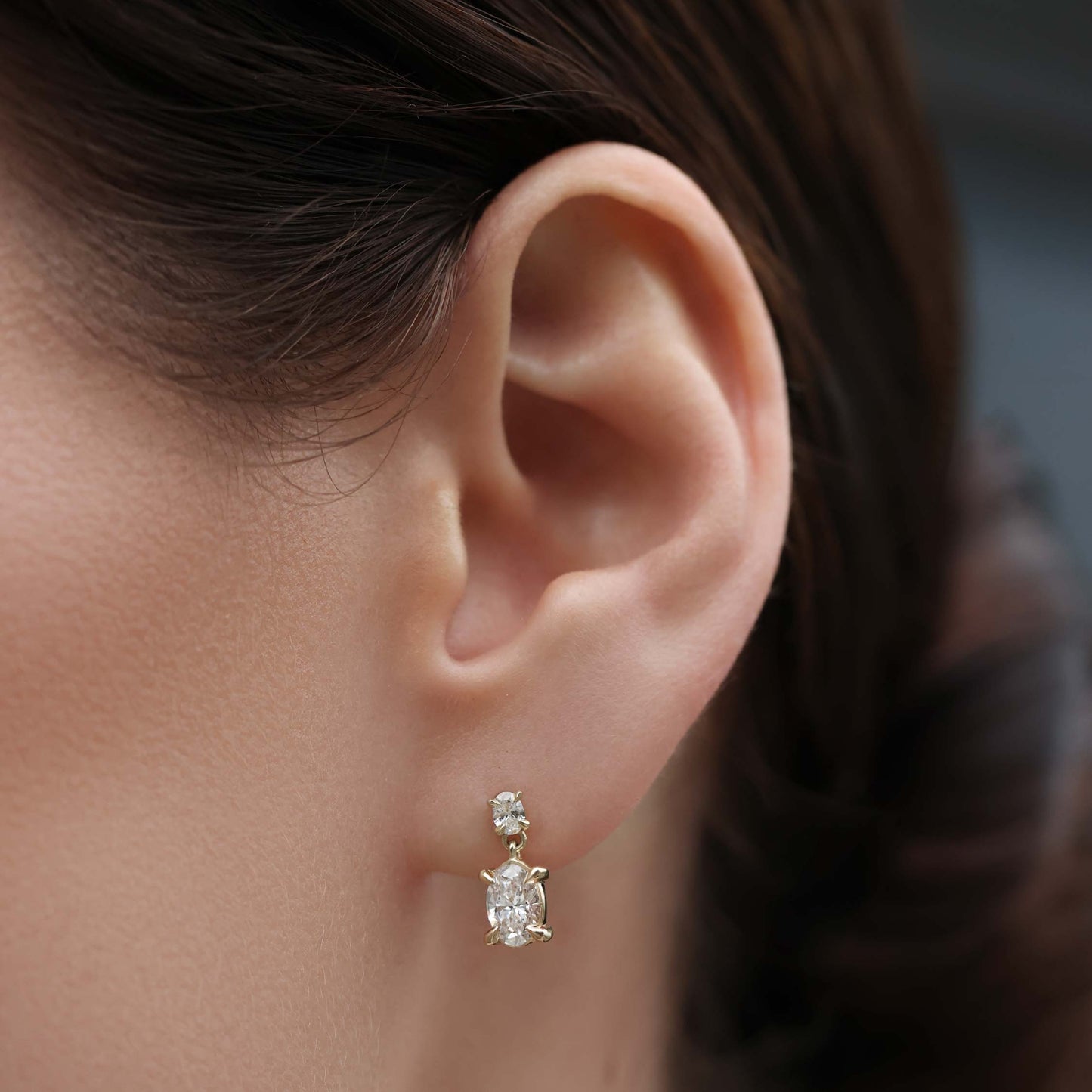 The Arietta Earrings - Oval Double Drop Earrings