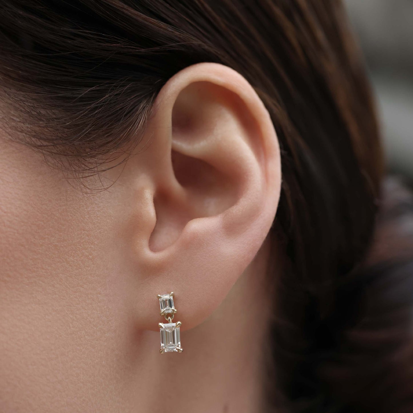 The Arietta Earrings - Emerald Double Drop Earrings