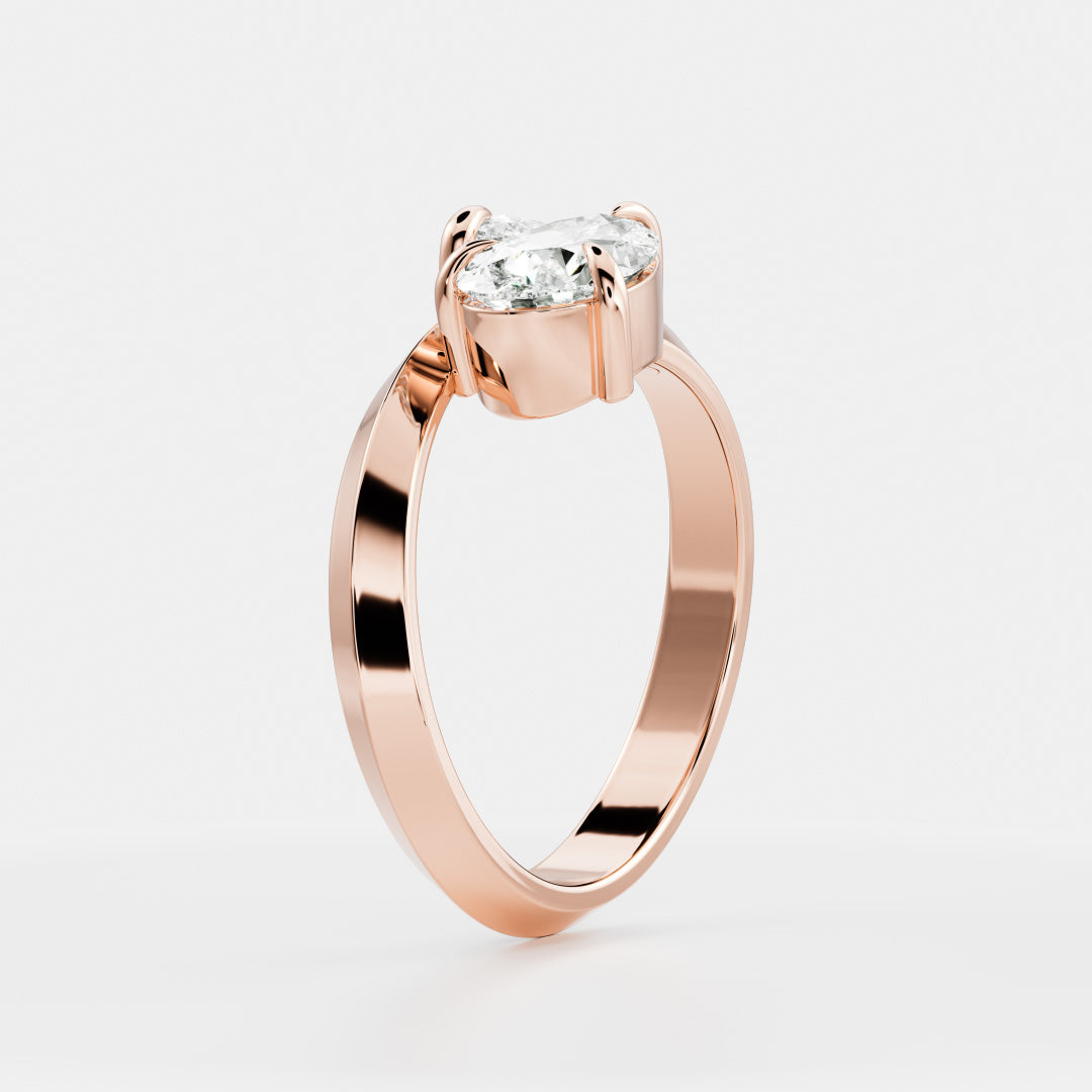 The Isabeau Ring - Twisted Knife Edge Pear Toi et Moi