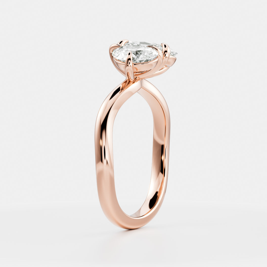 The Nadine Ring - Pear and Oval Organic Curved Toi et Moi