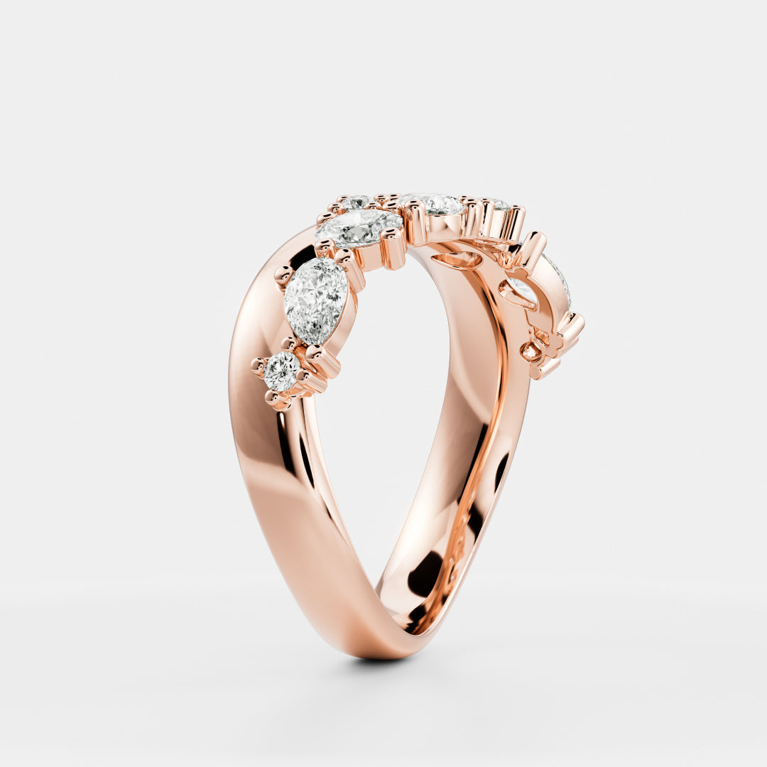 The Nalaya Ring - Scattered Pear and Round Contour Ceremonial Ring
