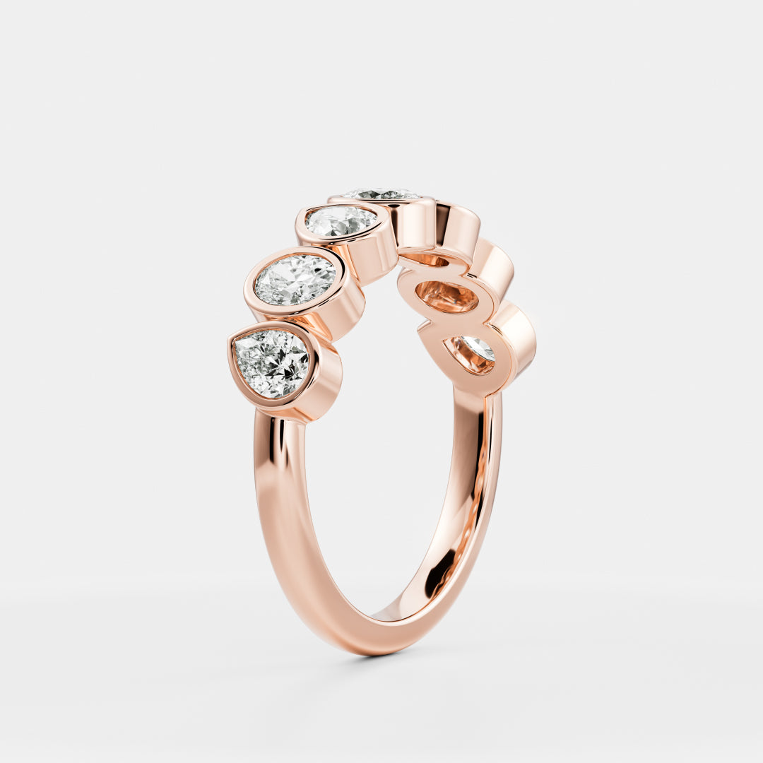 The Harper Ring - Pear and Oval Bezel Ceremonial Ring
