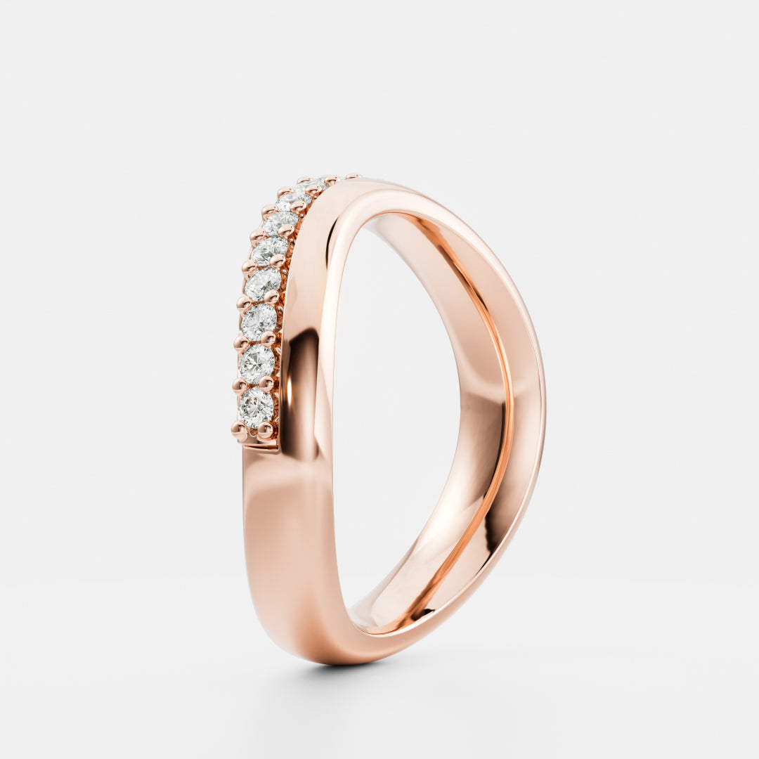 The Aurelia Ring - Pavé Edge Contour Ceremonial Ring