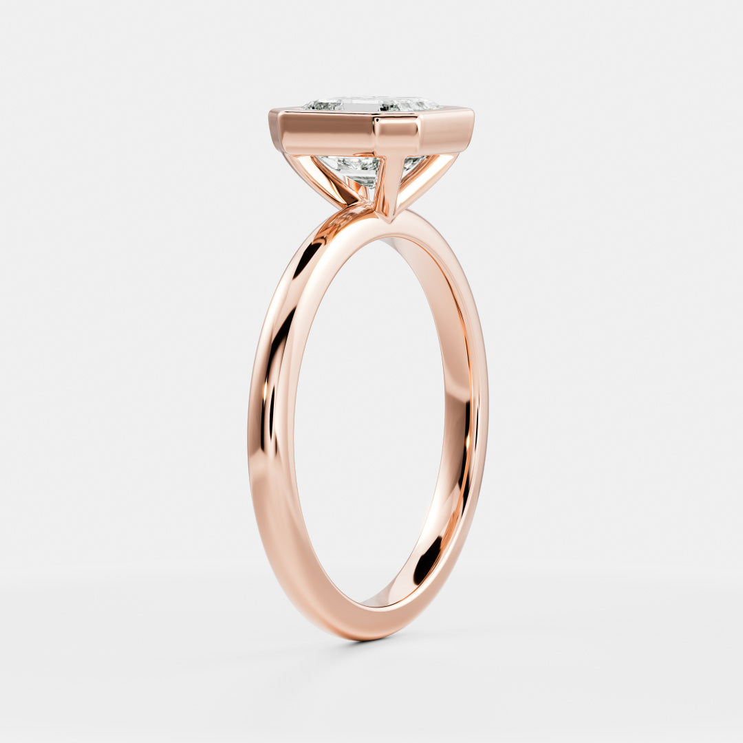 The Elmira Ring - Asscher Bezel Solitaire