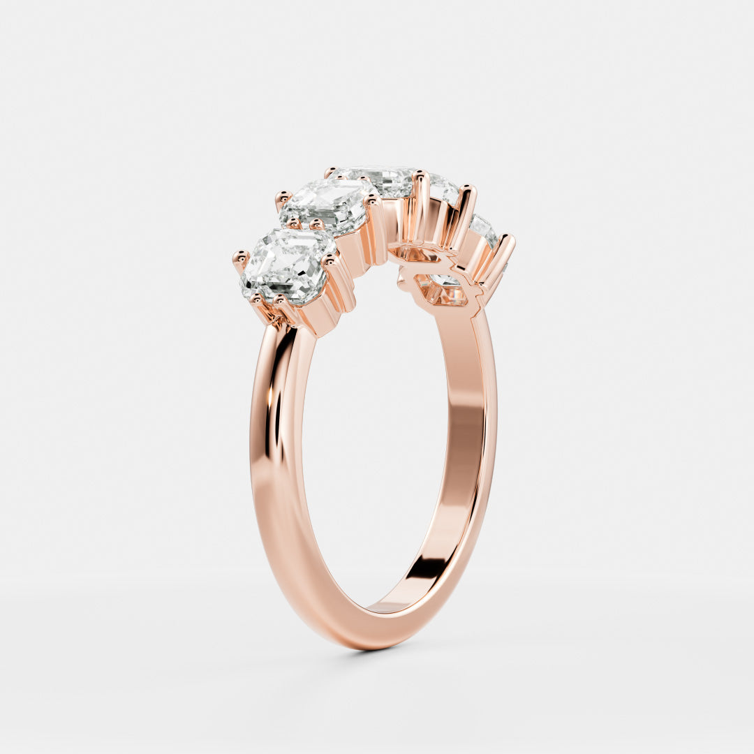 The Maeva Ring - Asscher Wedding Band