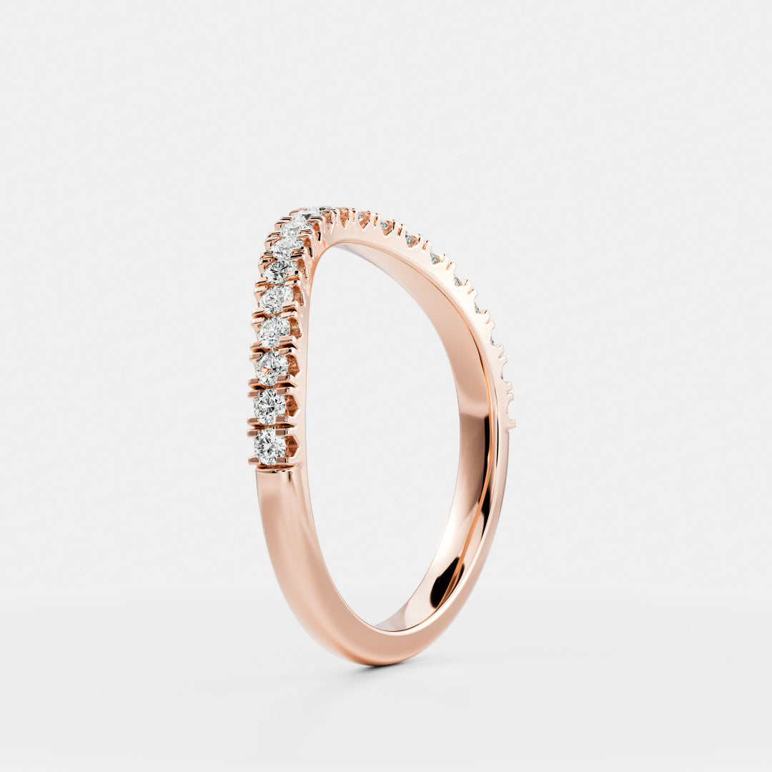 The Camille Ring - Curved Pavé Wedding Band
