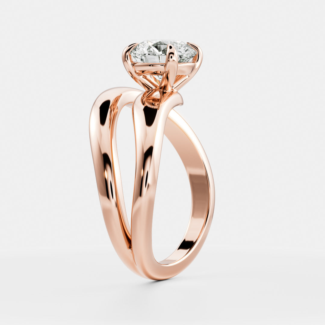 The Adella Ring - Round Brilliant Solitaire with Wrapped Band