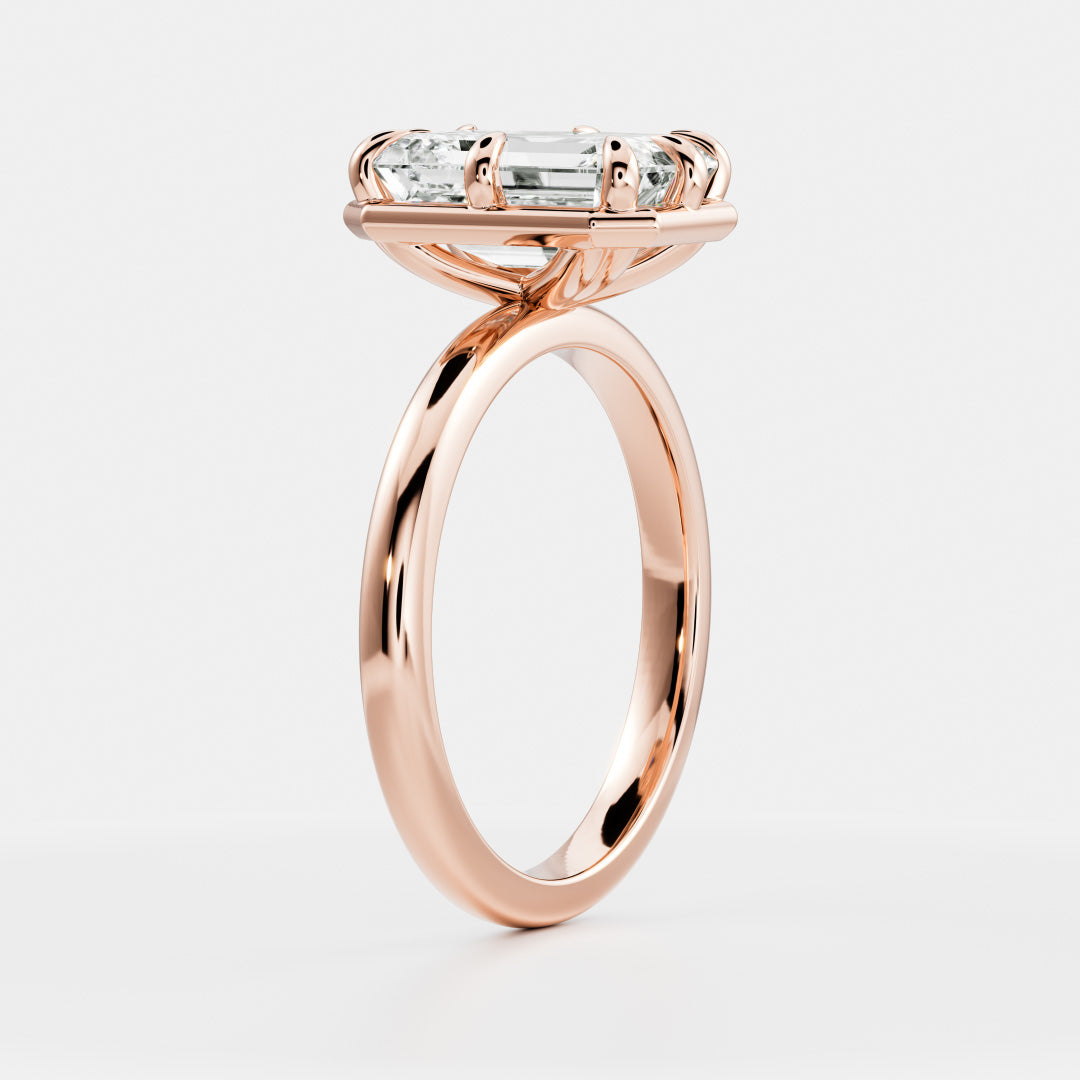 The Audrey Ring - Emerald Georgian Solitaire
