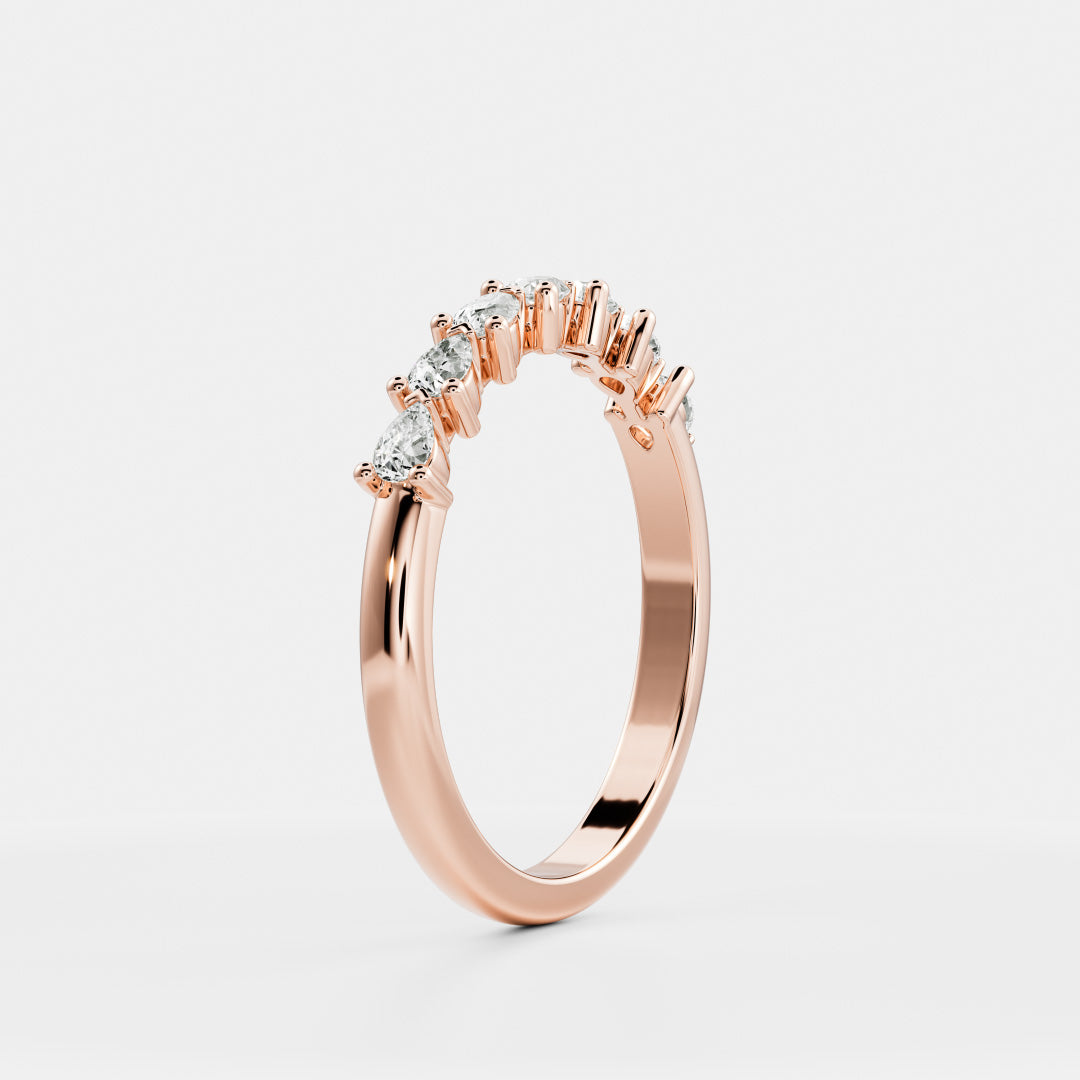 The Lucie Ring - Horizontal Pear Wedding Band