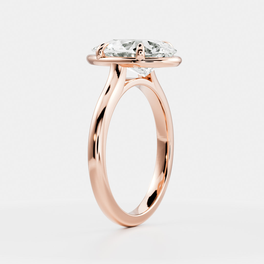 The Sophia Ring - Pear Cathedral Georgian Solitaire