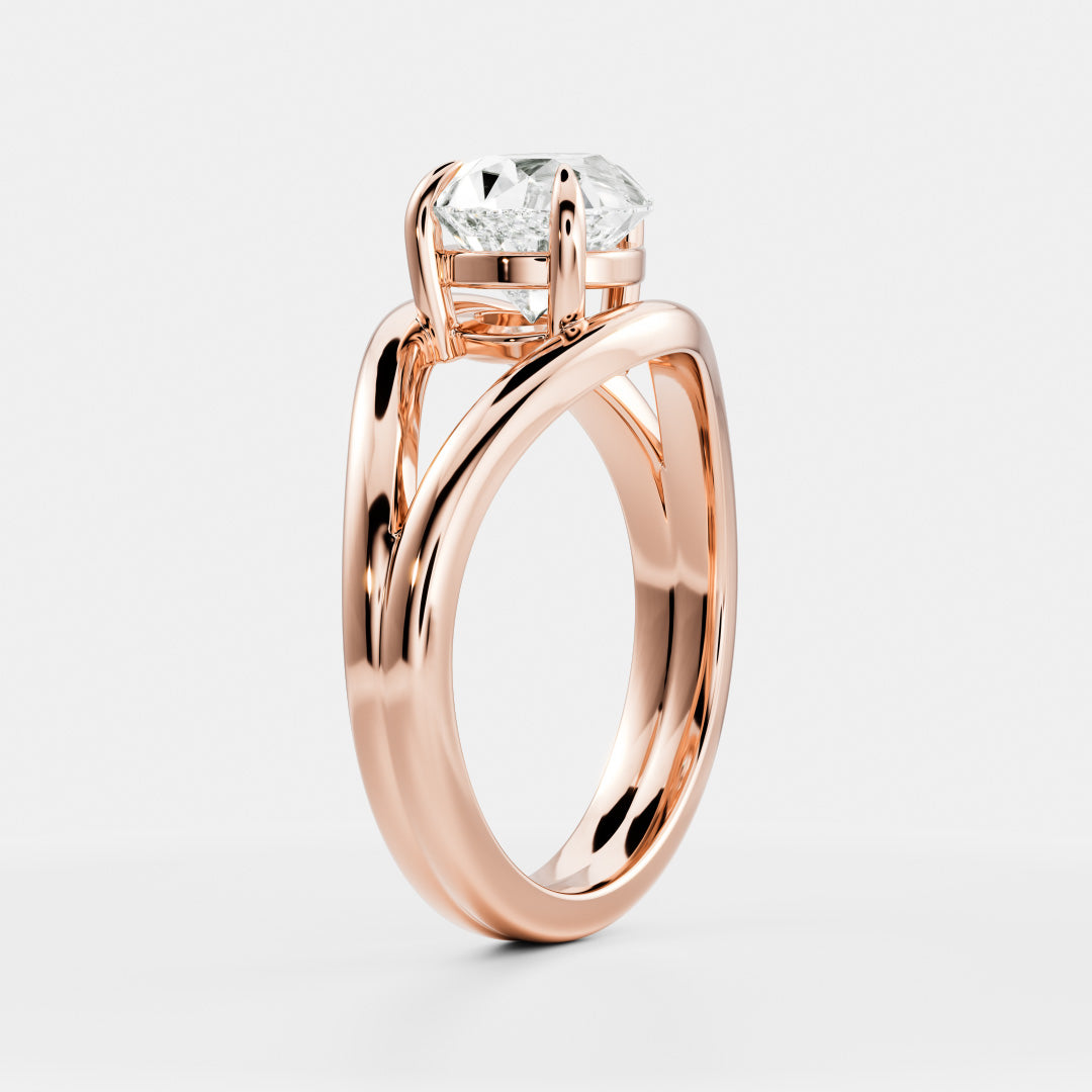 The Aleasa Ring - Split Shank East-West Pear Solitaire