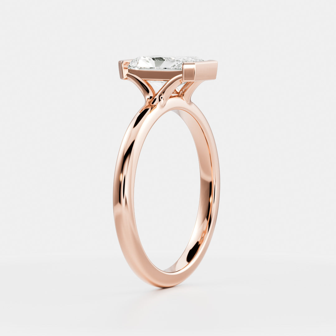 The Vienna Ring - Radiant Half Bezel Solitaire