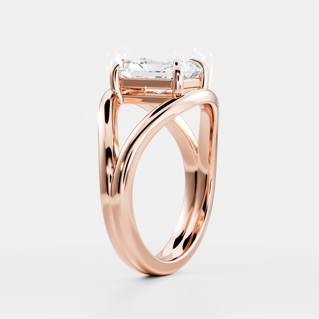 The Elise Ring - Split Shank Radiant Solitaire