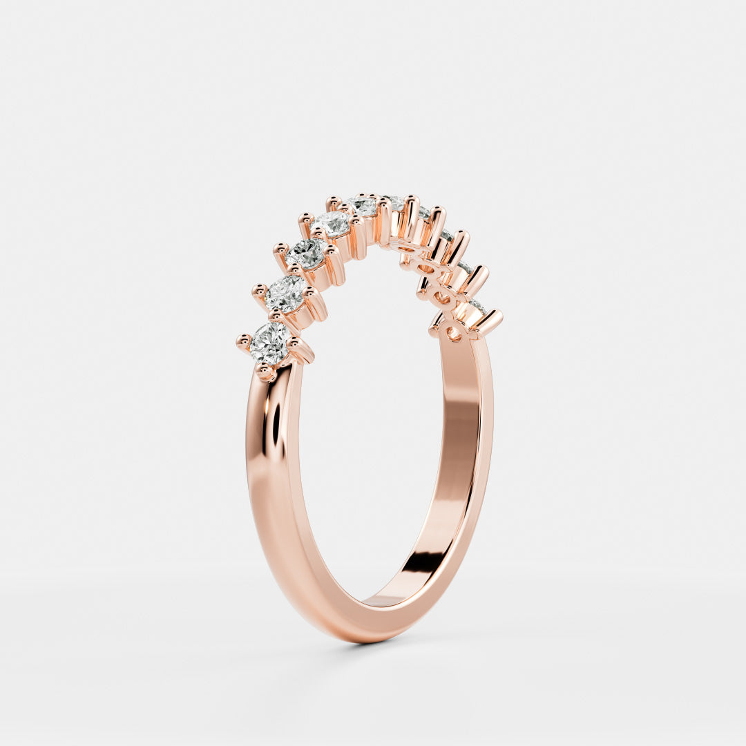The Violette Ring - Round Brilliant Wedding Band
