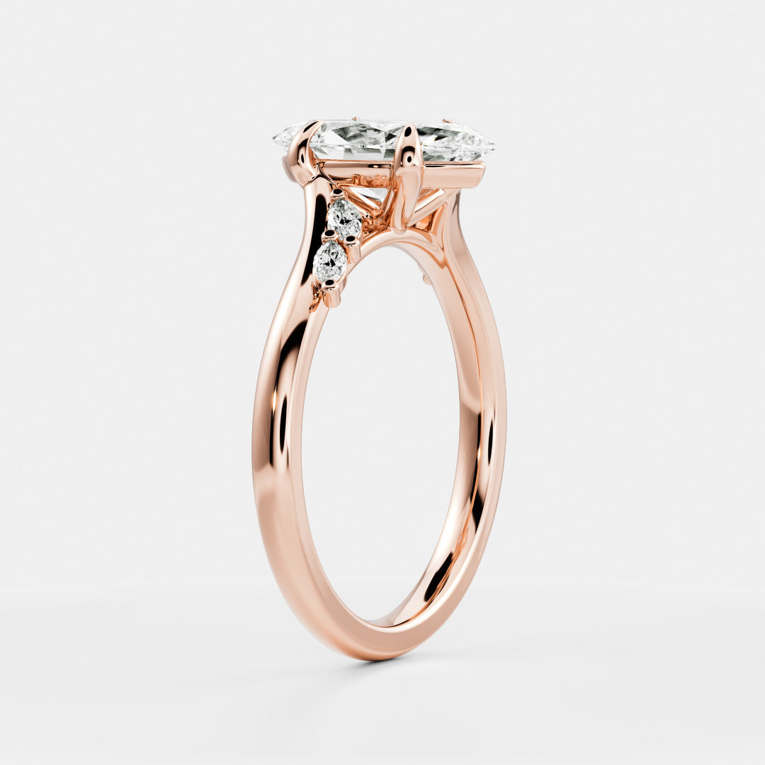 The Amira Ring™ - Marquise with Marquise Accents