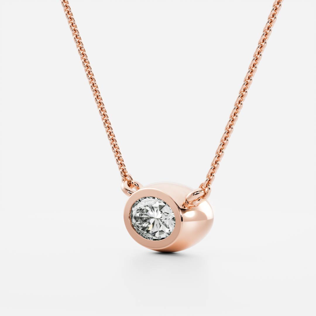The Vera Necklace - Oval Bezel Pendant