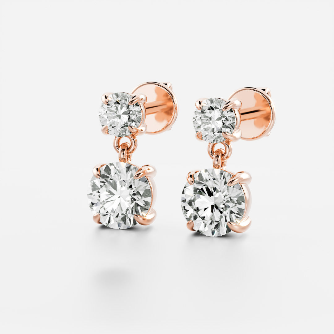 The Arietta Earrings - Round Double Drop Earrings