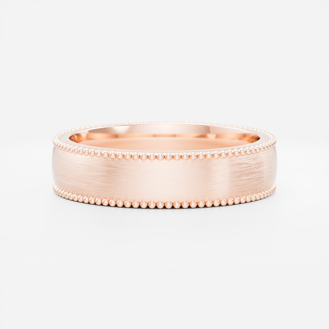 The Erasmuz Ring - Brushed Milgrain-Detail Men's Ceremonial Band